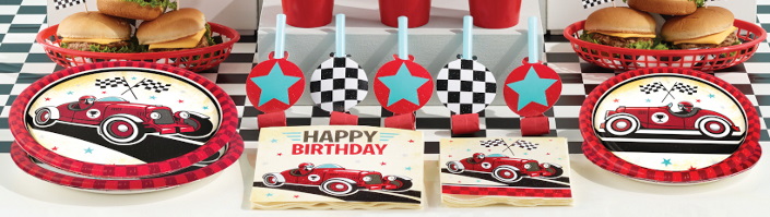 Vintage Race Car Party Supplies and Party Decorations
